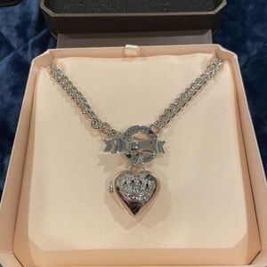 Silver juicy couture chain necklace with locket